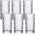 Yesland 6 Pack Vintage Drinking Glasses - 12 Oz Romantic Water Glassware Crystal Emboss Juice Glasses - Double Old Fashioned Glass and Tasting Tumblers for Juice, Cocktail, Whiskey, Beverages, Beer