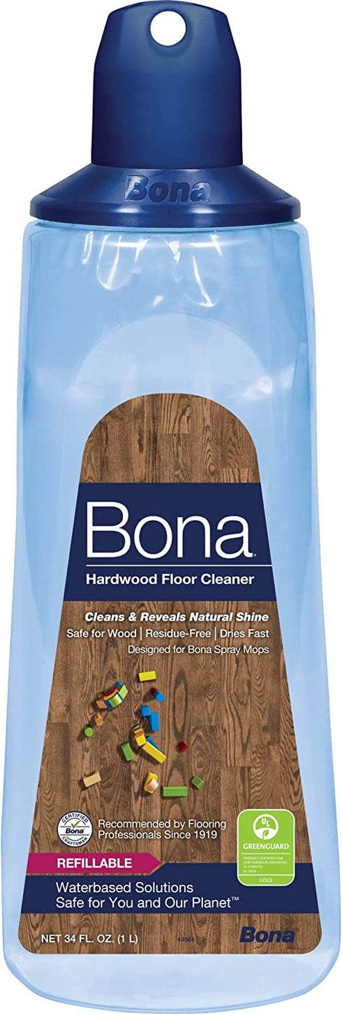Bona Hardwood Floor Cleaner Refillable Spray Mop Cartridge, 34 Fl Oz