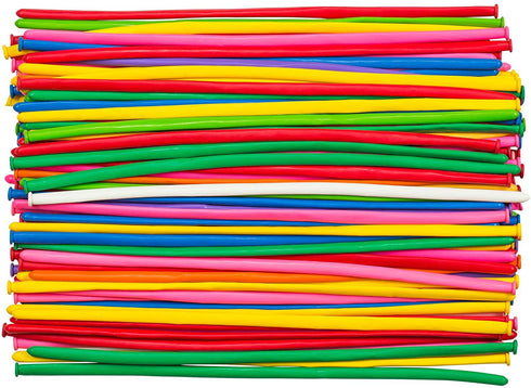 100 Twisting Balloons with Hand Pump- double action pump for sculpting balloon animals. Premium balloons.