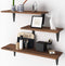 BAMEOS Floating Shelves, Rustic Wood Wall Storage Shelves, Wall Mounted Shelf Organizer Set of 3 for Living Room, Bedroom, Kitchen, Bathroom, Office