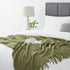 BOURINA Throw Blanket Textured Solid Soft Sofa Throw Couch Cover Knitted Decorative Blanket, 50"x60" Olive