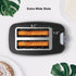 Willz Extra Wide Slot Toaster with Shade Selector, Auto Shut-off and Cancel Functions, Hinged Crumb Tray, 2-Slice, Black