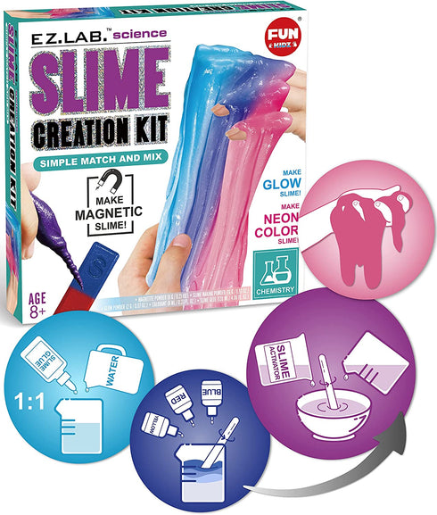 Science Kits for Kids Age 8-12, FunKidz Slime Maker Kit for Girls Boys Age 6-8 Putty Slime Lab Includes DIY Magnetic Slime STEM Toys