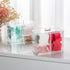 LENNXIER Round Cotton Pads Holder Cotton Balls Swab Holder Container with Lid 4-Grid Q-tip and Cotton Ball Holder Makeup Pad Box Cosmetic Storage Case,Acrylic Crystal Clear