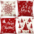 Christmas Pillow Covers 18x18 Set of 4 Rustic Buffalo Plaid Farmhouse Cushion Pillow Case for Christmas Decorations Indoor Living Room Home Couch