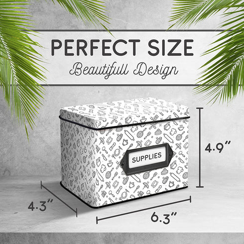 recipe box | recipe box with cards | decorative tin box | recipe box includes 24 cards and 12 dividers | gift box | recipe card box