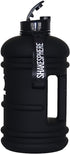 SHAKESPHERE Large Sports Water Bottle - BPA Free Hydration Jug, Black - Ideal for Sports, Camping, Outdoor, Biking & Kids (Matte Black White Logo, 2.2L)