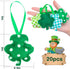 20 Pieces St. Patrick 's Day Shamrock Ornaments, Luck Hanging Green Clover Ornament for St. Patrick 's Day Party Outdoor Indoor Decorations