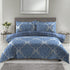 Lux Decor Collection Duvet Cover - 3 Pc Queen Duvet Cover Set - Soft Microfiber Zipper Closure Bedding - Comforter Cover with Matching Pillow Shams (Full/Queen, Medallions Blue)