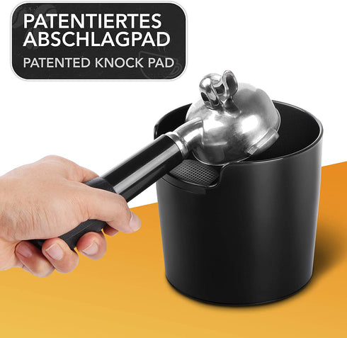 NEW: Homeffect Knock Box with Improved Handling - Innovative Barista Tool - Professional Coffee and Espresso Accessories for Home (Black)