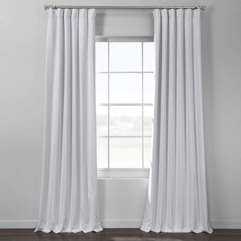 HPD Half Price Drapes FLCH-BO19021-84 Italian Textured Faux Linen Hotel Blackout Curtain (1 Panel), 50 X 84, White