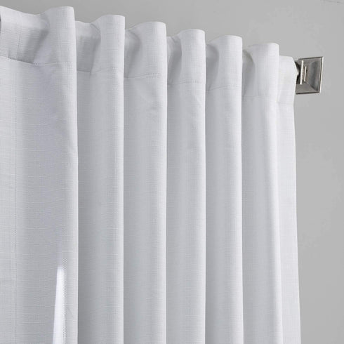HPD Half Price Drapes FLCH-BO19021-84 Italian Textured Faux Linen Hotel Blackout Curtain (1 Panel), 50 X 84, White