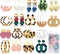 FIFATA 18 Pairs Statement Rattan Earrings for Women Girls Fun Acrylic Hoop Drop Dangle Earrings Fashion Resin Jewelry Set Hypoallergenic for Sensitive Ears