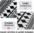 iOhouze Boho Bathroom Rug with Tassel, 2'x3', 100% Woven Black Geometric Rug Fully Reversible, Cotton Machine Washable Boho Outdoor Rug for Kitchen Bedroom Living Room Laundry Entry Doorway