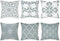 6 Pack Throw Pillow Covers Modern Decorative Throw Pillow Case Gray Cushion Case for Room Bedroom Room Sofa Chair Car, Grey and White, 18 x 18 Inch