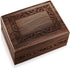 Reminded Rosewood Hand-Carved Urn Box Cremation Memorial with Velvet Bag - Medium