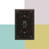 AMERELLE 65RDB Filigree Wallplate, 1 Rocker, Cast Metal, Aged Bronze, 1-Pack, Double Toggle