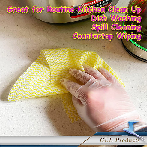 Cleaning Cloths Roll Wipe Sheet, Reusable Wash-Cloth Cleaning Rags, Disposable Dish Cloths for Cleaning Towel, Reusable Paper Towels for Kitchen ( Pack of 3-Rolls, 150-Sheets Total )