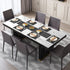 Woven Vinyl Table Runner and Placemats Set of 6 for Kitchen Dining Table Wipe Clean Washable PVC Table Runner Dark Grey (1 Table Runner and 6 Placemats)