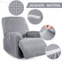 Recliner Cover 4-Pieces, TAOCOCO Recliner Stretch Sofa Slipcover Recliner Cover 1 Seater Couch Protector Soft Furniture Protector Covers with Elastic Chair Covers Jacquard Pattern (Dusty Grey)