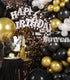 SUWEN 164PCS DIY Black and Gold Balloon Garland Arch Kit for Men Black Latex and Gold Metallic Chrome Balloon Decorations for Birthday Graduation Wedding Shower Anniversary Party Decor