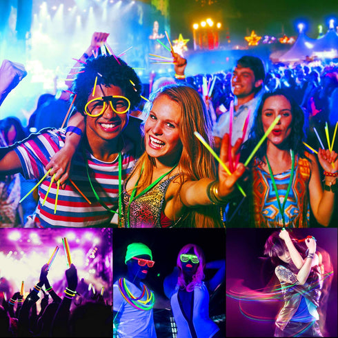 60 PCS Glow in the Dark Party Supplies Glow Sticks Bulk 2020 New Year LED Party Favor Light Up Toys Kid/Adults 50 Glow Sticks Necklaces Bracelets / 5 Light Up Glasses/ 5 Led Flower Crown