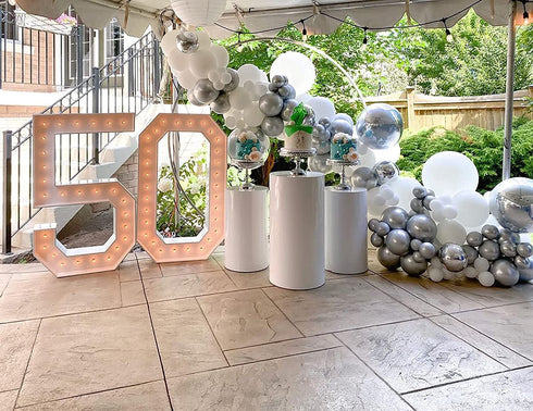 Beaumode DIY All White and Silver Balloon Garland Kit for Balloon arch Winter Wonderland Snowflake Christmas NYE Party Wedding 1ST Birthday Snowman Party backdrop Decoration (Silver and White)