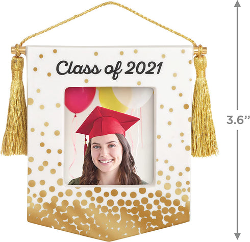 Hallmark Keepsake Christmas Ornament 2021 Year-Dated, Congrats, Grad! Class of 2021 Photo Frame, Porcelain