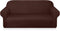 Granbest Thick Sofa Covers for 3 Cushion Couch Stylish Pattern Couch Covers for Sofa Stretch Jacquard Sofa Slipcover for Living Room Dog Pet Furniture Protector (Large, Chocolate)