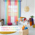 Lofus Sheer Window Curtains, Rods Pocket Voile Fabric Drapes/Panels/Treatments for Living Room/Kitchen/Bedroom, 52 x 96, Set of 2, Rainbow