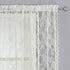 Floral Beige Semi Sheer Curtains 2 Panels,Vintage Lace Embroidered Window Treatments Girls Room Drapes and Curtains for Kitchen Bedroom Nursery Living Room Small Window, 60 x 63 Inch Length