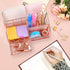 Rose Gold Desk Supplies Organizer, Multi-functional Mesh Desk Organizer with 6 Compartments & Desk Drawer Organizer for Office Supplies and Desk Accessories