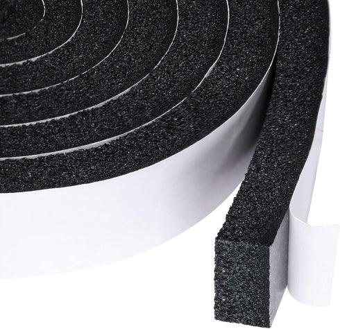 Yotache Open Cell Foam Air Conditioner Weather-Strip Seal Tape 2 X 1 Inch, Thick Adhesive with High Resilience Foam Cushion Strip, 6.5 Feet Long