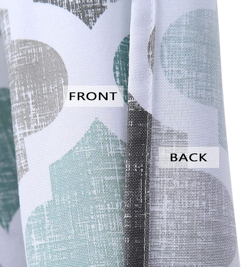 Swag Curtain Valances, Geometric Quatrefoil Trellis Printed Cotton Blend Tailored Swag Curtains for Kitchen Bathroom Window, Aqua/Mint/Grey, 56" W x 36" L