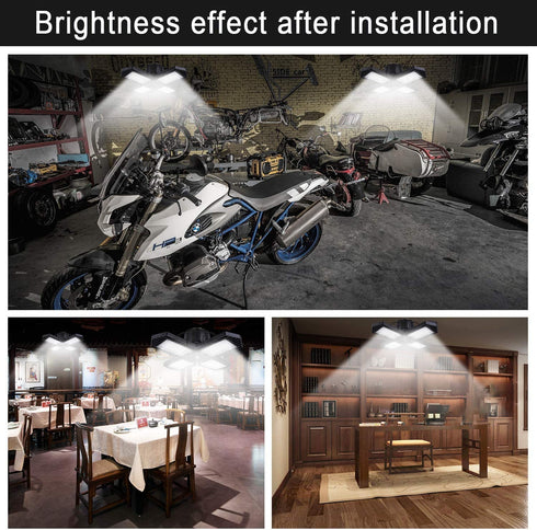 2 Pack LED Garage Lights,80W Deformable Led Garage Ceiling Lighting 8000LM E26 Daylight 6000K LED Garage Lighting Super Bright Adjustable Garage Light for Garage,Warehouse