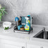 Sink Caddy, iSPECLE Kitchen Sponge Holder Dish Rags Holder with Drain Pan for Sink Organizers and Countertop Saving Space, Black