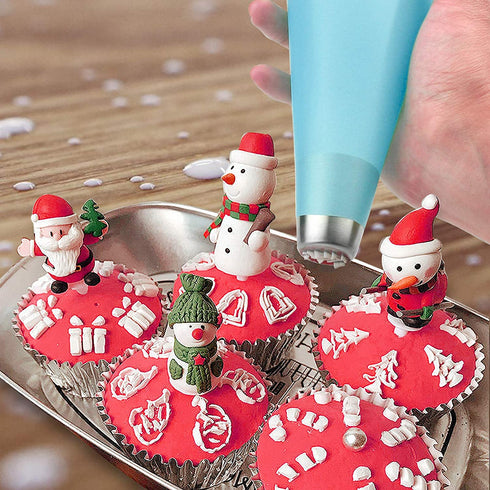 Weetiee Silicone Pastry Bags, 3 Sizes Reusable Icing Piping Bags Baking Cookie Cake Decorating Bags (12+14+16)- 6 Pack - Bonus 6 Icing Couplers Fit Wilton Standard Size Tips Supplies