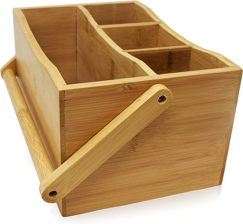 ROYALHOUSE Bamboo Utensil Holder And Organizer For Kitchen Countertop