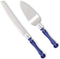 Homi Styles Cake Knife and Server - Wedding Cake Knife Set - Serving Set for Receptions, Birthdays - Cake Cutting Set - Match the Color to Your Event Theme - Cake Knife and Cutter (Blue)