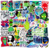 CHNLML Cool Sticker 50pcs Random Music Film Vinyl Skateboard Guitar Travel Case Sticker Door Laptop Luggage Car Bike Bicycle Stickers (Not Random) (Alien Style)