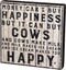 Primitives by Kathy Farmhouse Style Box Sign, 10" Square, Buy Cows