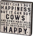 Primitives by Kathy Farmhouse Style Box Sign, 10" Square, Buy Cows
