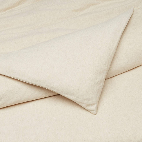 Amazon Basics Cotton Blend Jersey Duvet Cover Set - Twin/TwinXL, Oatmeal Heather