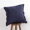 ATLINIA Linen Pillow Cover with Fringes Soft Solid Cushion Cover 20 x 20 Decorative Throw Pillow Cover for Couch Sofa Bed and Outdoor Navy Blue Pillow Cover