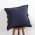 ATLINIA Linen Pillow Cover with Fringes Soft Solid Cushion Cover 20 x 20 Decorative Throw Pillow Cover for Couch Sofa Bed and Outdoor Navy Blue Pillow Cover