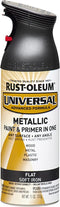 Rust-Oleum 271473 Universal All Surface Spray Paint, 11 oz, Metallic, 11 Ounce (Pack of 1), Flat Soft Iron, 128 Fl Oz