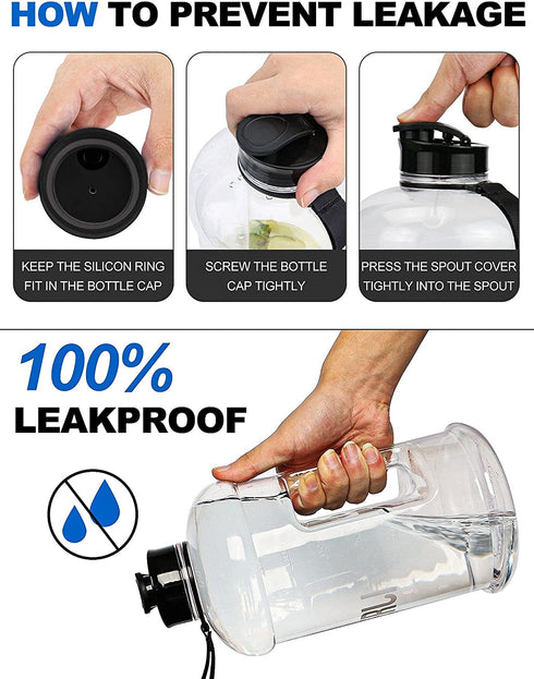 VENNERLI Water Bottle with Handle Portable Large Plastic Water Bottles for Adults BPA-free Half Gallon Water Bottle Reusable 2 Liter Water Jugs for Outdoor Hiking Fitness Travel Camping Cycling