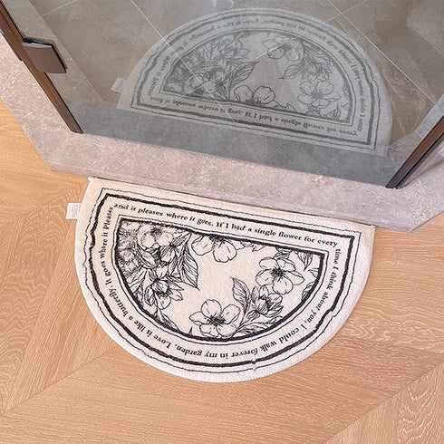Bathroom Rug Mat, Half Round Bath Mat for Bathroom, Bathroom Rugs Mats 23.6"x15.7", Soft Polyester Non Slip Absorbent Washable