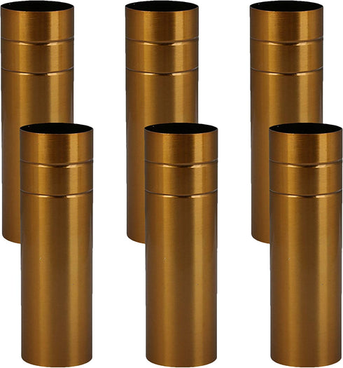 BQLZR 8cm Height 2.5cm Dia Bronze Double Line Chandelier Candle Light Cover Sleeves Socket Household Pack of 6