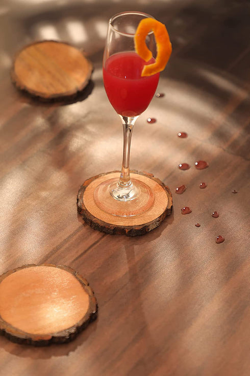 Table Coasters Wooden Coaster Drink Coasters for Tabletop Protection Outdoor Coasters Coffee Table Coasters Set of 12 - Cup Mat Rectangular Drink Hot Pads Mats Set - Natural